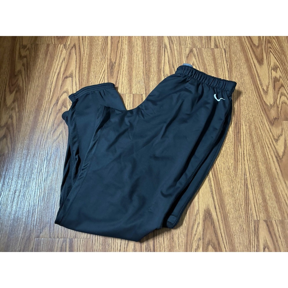 #K09 Men XL Nike Dri Fit Black Sweatpants Zip Bottoms NFL Performance